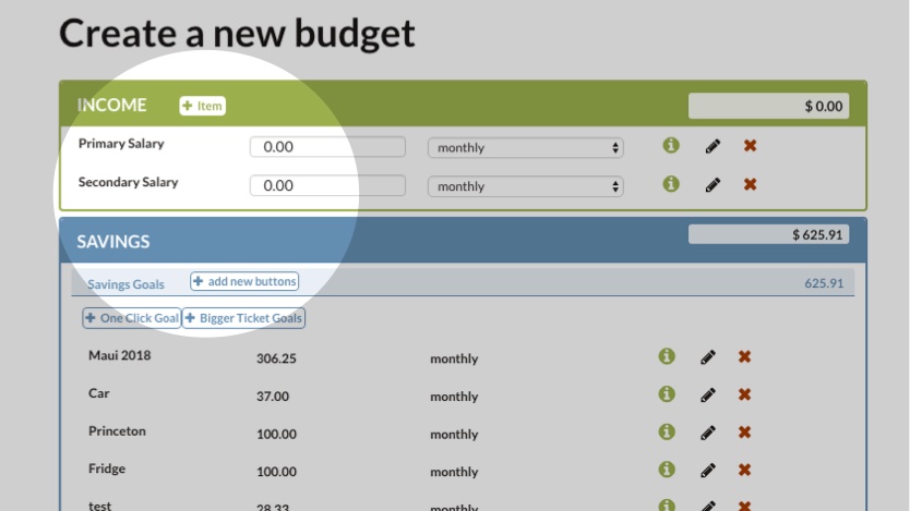 screenshot of your budget plan