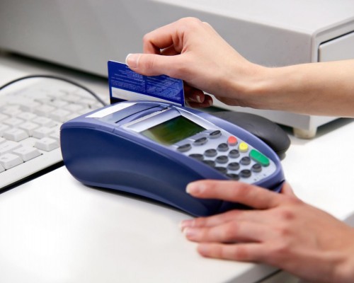 POS station payment with credit cards 